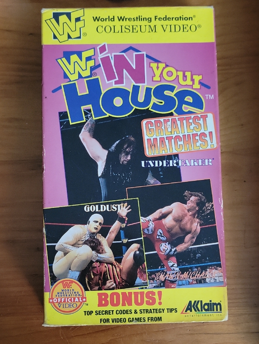 WWF "In Your House" Coliseum Video VHS - Pink & Yellow